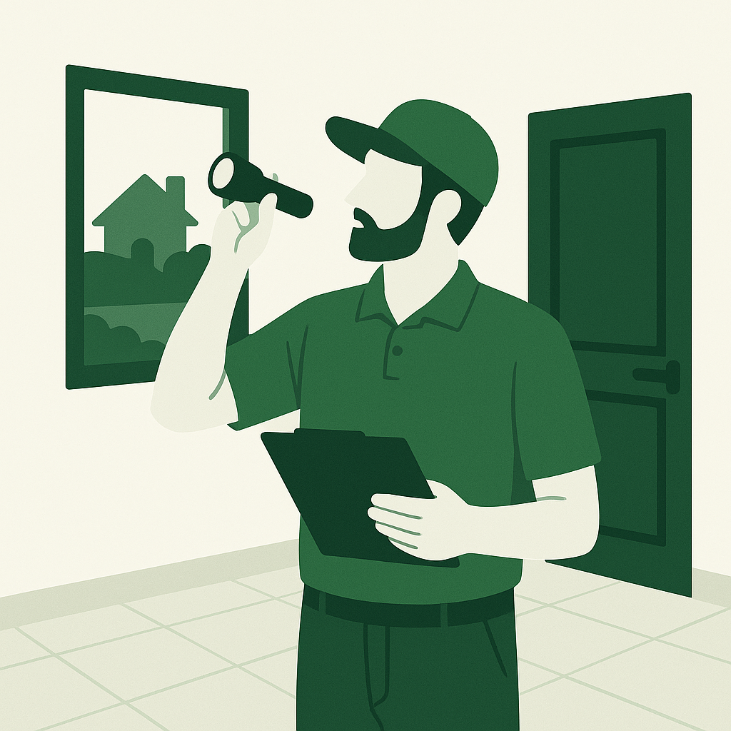 Inspector de viviendas revisando una instalación